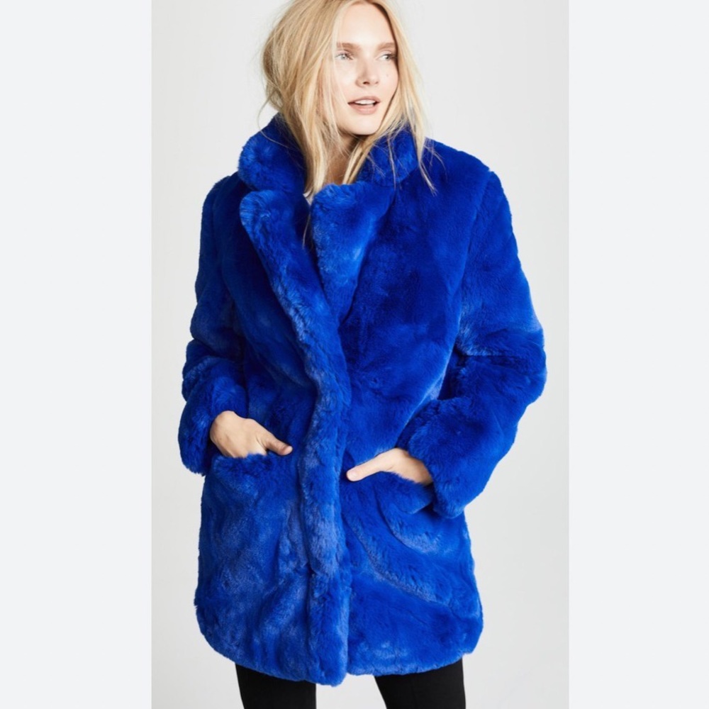 APPARIS Sophie/Stella Faux fur coat - Azure Blue